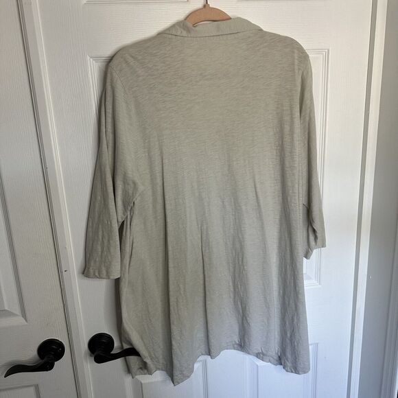Soft Surroundings Tunic cotton knit Beige Oat top different unique buttons 1X - Picture 8 of 9